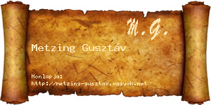 Metzing Gusztáv névjegykártya