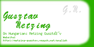 gusztav metzing business card